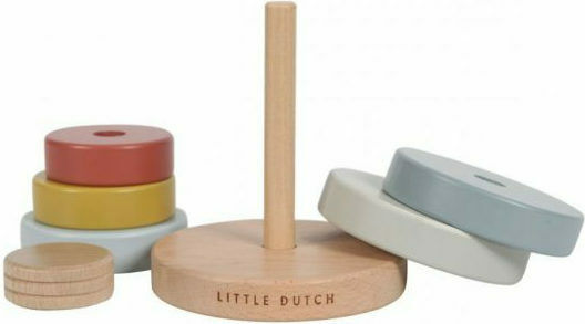 Little Dutch Stacking Toy Stacking Rings Pure & Nature made of Wood for 12++ Months