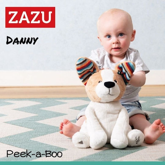 Zazu Животинче Плюшено кученце с люлеещи се ушички от плат с музика за 0++ месеца