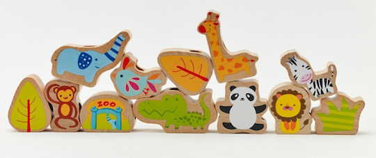 Classic World Παιχνίδι με Κορδόνια Zoo Beads από Ξύλο για 12+ Μηνών