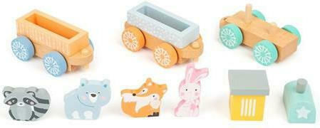 Small Foot Vehicle Train With Animals made of Wood for 18++ Months