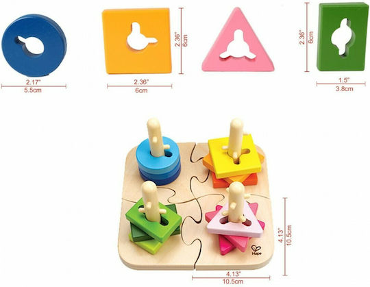 Hape Jucărie de Sortare a Formelor Early Explorer Creative Peg Puzzle din Lemn pentru 18++ Luni