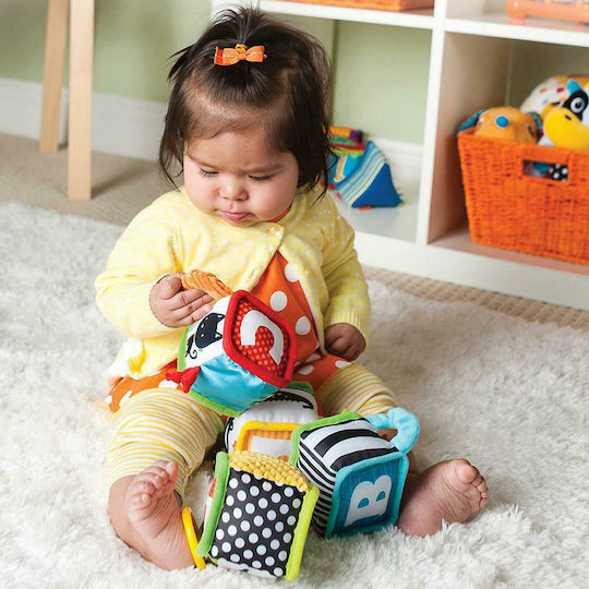 Infantino Activity Cube Discover & Play Soft Blocks made of Fabric with Sounds for 10++ Months