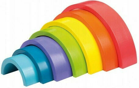 Joueco Παιχνίδι Στοίβαξης Rainbow από Ξύλο για 12+ Μηνών