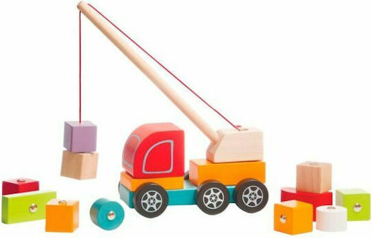 Cubika Όχημα Μαγνητικός Γερανός από Ξύλο για 18+ Μηνών