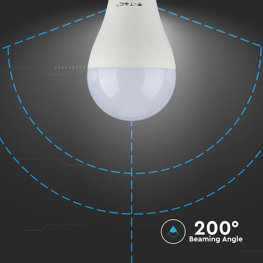 V-TAC VT-2017 Λάμπα LED 17W 130mm για Ντουί E27 και Σχήμα A65 Ψυχρό Λευκό 1521lm