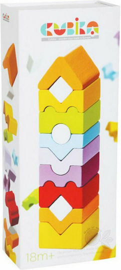 Cubika Stacking Toy Tower With Changing Positions made of Wood for 18++ Months