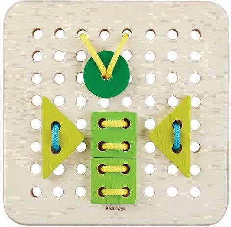 Plan Toys Lacing Toy Board With Laces made of Wood for 36++ Months