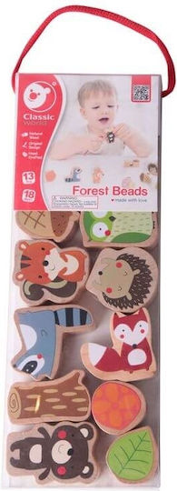 Classic World Παιχνίδι με Κορδόνια Forest Beads από Ξύλο για 12+ Μηνών
