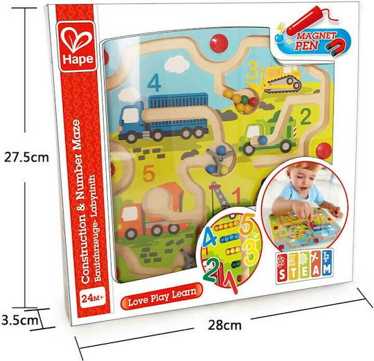 Hape Maze Construction & Number Maze made of Wood with Music for 24++ Months