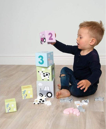 Jabadabado Παιχνίδι Στοίβαξης Stacking Cubes Animal από Ξύλο για 24+ Μηνών