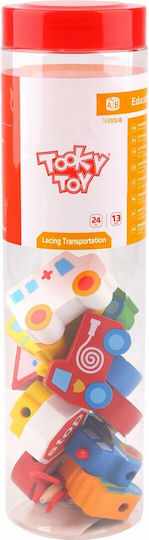 Tooky Toys Ziehspielzeug Schiebefahrzeuge aus Holz für 24++ Monate