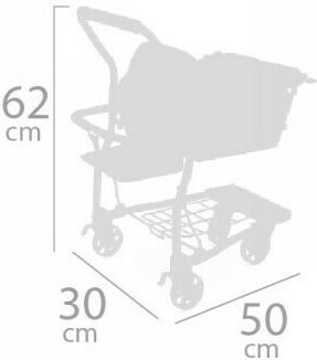 De Cuevas Cărucior Super Market cu Loc pentru Păpușă 62 cm
