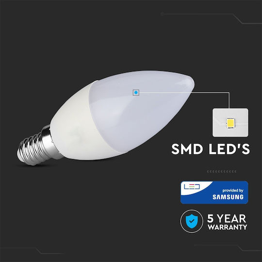 V-TAC VT-268 LED Bulb 7W 102mm for Socket E14 Natural White 600lm