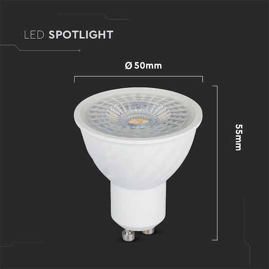V-TAC VT-247 LED Bulb 6.5W for Socket GU10 and Shape MR16 Warm White 480lm