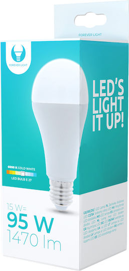 Forever Light Bec LED 15W 120mm pentru Soclu E27 și Formă A67 Alb rece 1470lm