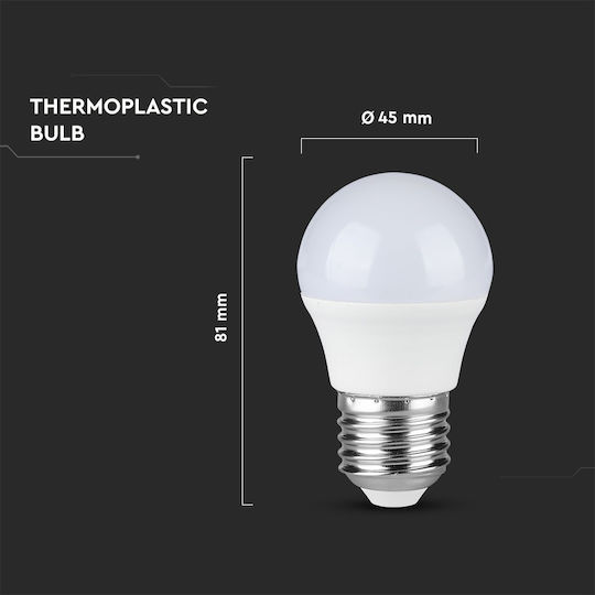 V-TAC VT-2256 LED Bulbs 5.5W 82mm for Socket E27 and Shape G45 Natural White 470lm 6pcs