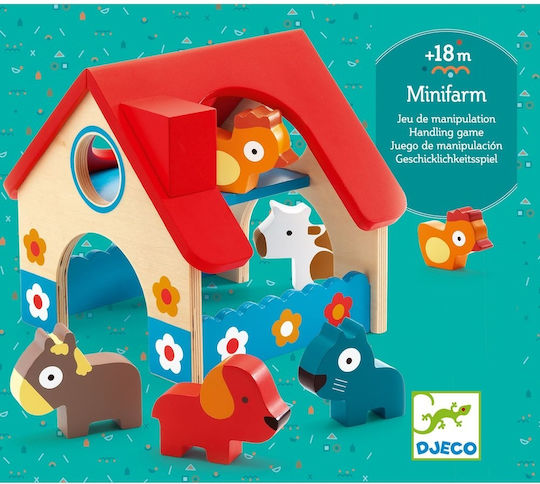Djeco Baby Toy Farm with Animals made of Wood for 18++ Months