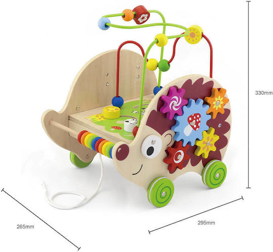 Viga Toys Pull-Along Toy Hedgehog Pull Toy made of Wood for 12++ Months