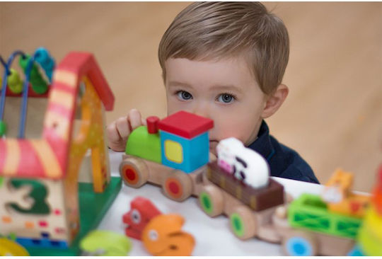 Jumini Vehicle Animal Train made of Wood for 12++ Months
