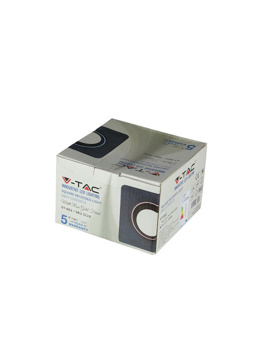 V-TAC Platz Gips Rahmen für Spots GU10 Gray 10x10cm. 1Stück