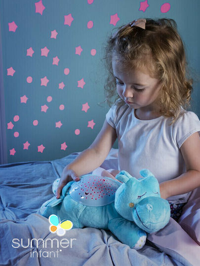 Summer Infant Schlafspielzeug Slumber Buddies Classic Dozing Hippo aus Stoff mit Musik und Licht für 0++ Monate