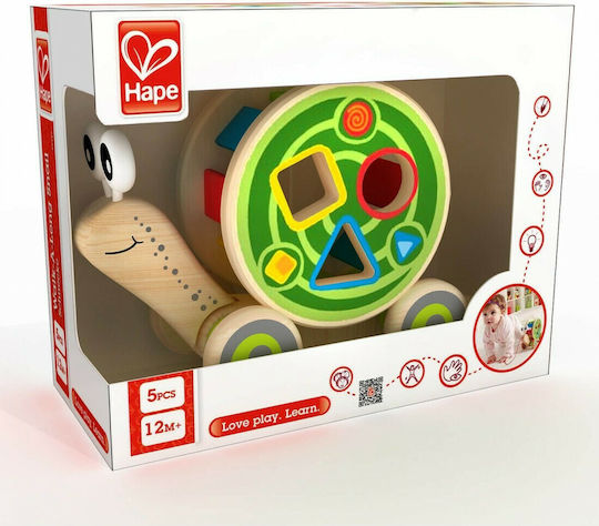 Hape Παιχνίδι Ταξινόμησης Σχημάτων Συρόμενο Σαλιγκάρι από Ξύλο για 12+ Μηνών