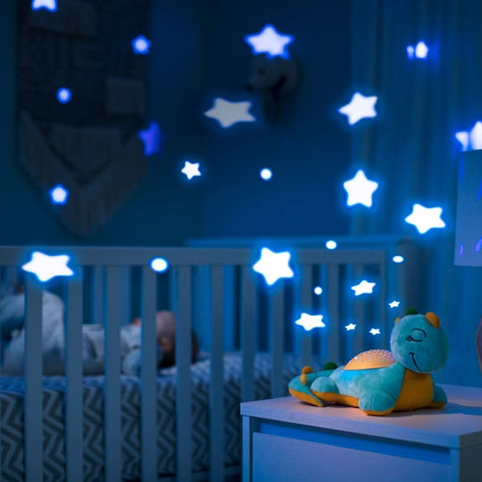 Summer Infant Schlafspielzeug Slumber Buddies Deluxe Dippy The Dino Night Projec aus Stoff mit weißen Klängen für 0++ Monate