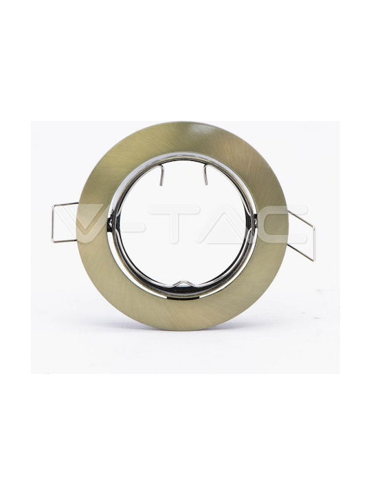 V-TAC Round Metallic Frame for Spot GU10 Moving Gold 8.2x8.2cm. 1pcs
