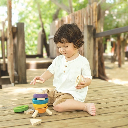 Plan Toys Играчка за подреждане Ракета за сортиране от дърво за 18++ месеца