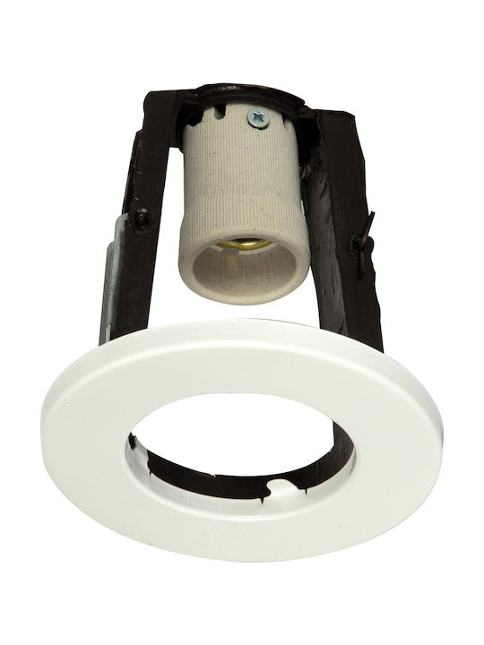 VK Lighting Rotund Metalic Spot Încorporat cu Soclu E14 R50 Alb 9.5x9.5cm. 1buc