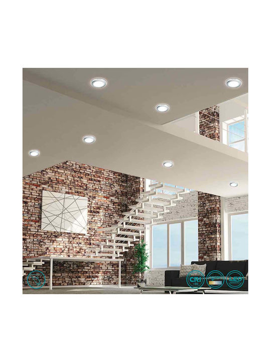 Trio Lighting Aura Round Plastic Recessed Spot with Integrated LED and Warm White Light White 4x4cm. 1pcs