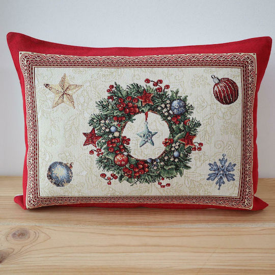 Dimeco Коледна Декоративна Калъфка Квадратна Сребрист Коледно шоу 45x45cm