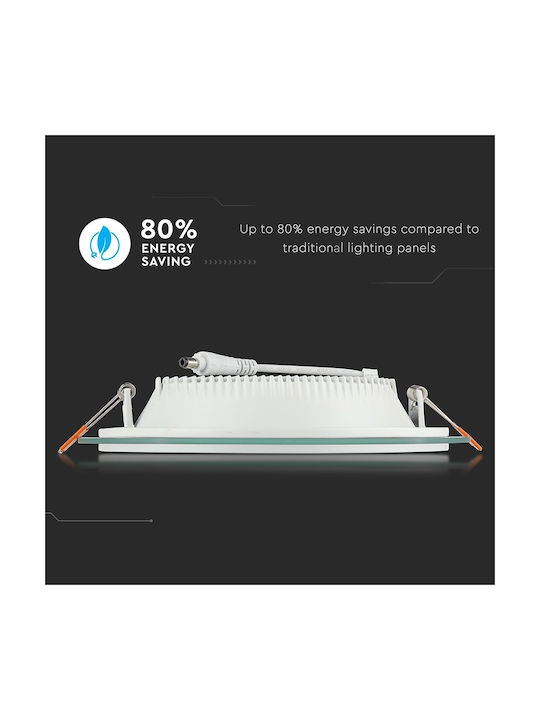 V-TAC Rotund Sticlă Spot Încorporat cu LED Integrat și Lumină Alb Rece 6W 6400K Alb 10x10cm. 1buc