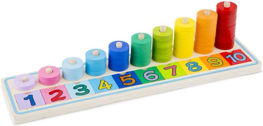 New Classic Toys Jucărie de Stivuire Învață să Numeri din Lemn pentru 10++ Luni