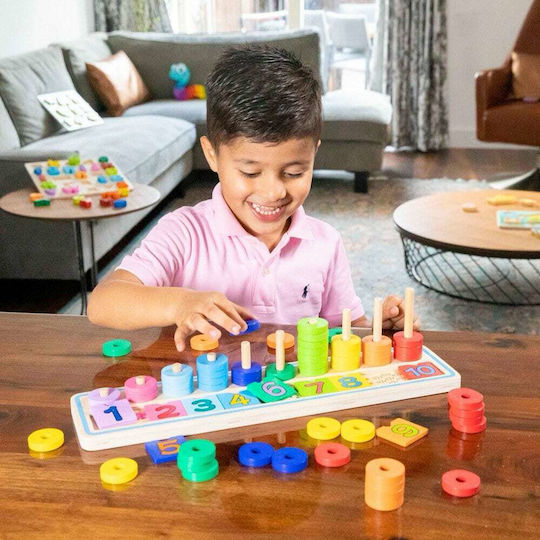 New Classic Toys Jucărie de Stivuire Învață să Numeri din Lemn pentru 10++ Luni