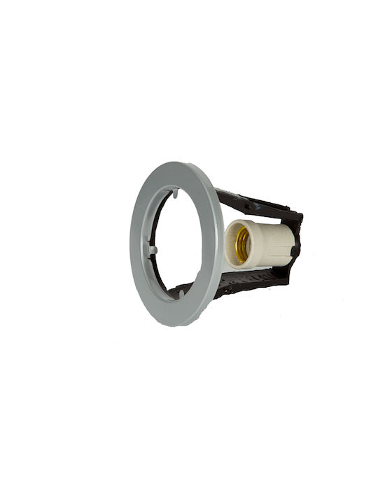 VK Lighting Кръгла Металик Вграден Спот с Патрон E27 R80 Сив 12.5x12.5см. 1бр