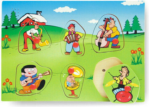 Joueco Ziehspielzeug Spiel mit Rädern Ente aus Holz für 12++ Monate