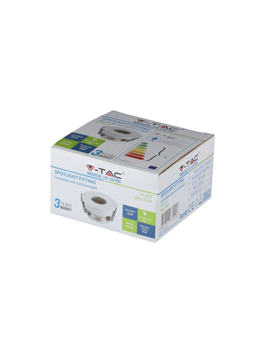 V-TAC Round Metallic Recessed Spot with Integrated LED and Natural White Light Copper 8x8cm. 1pcs