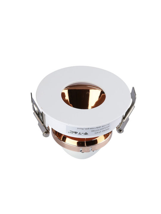 V-TAC Round Metallic Recessed Spot with Integrated LED and Natural White Light Copper 8x8cm. 1pcs