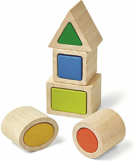 Plan Toys Τουβλάκια Geo Matching Blocks Ξύλινα για 2+ Ετών 10τμχ
