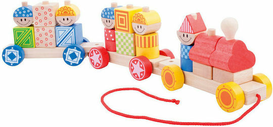 Big Jigs Дърпаща играчка Build Up Train от дърво за 12++ месеца