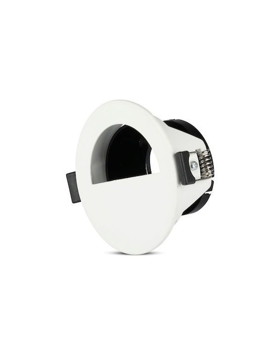 V-TAC Rotund Metalic Cadru pentru Spoturi GU10 Alb 8.3x8.3cm. 1buc
