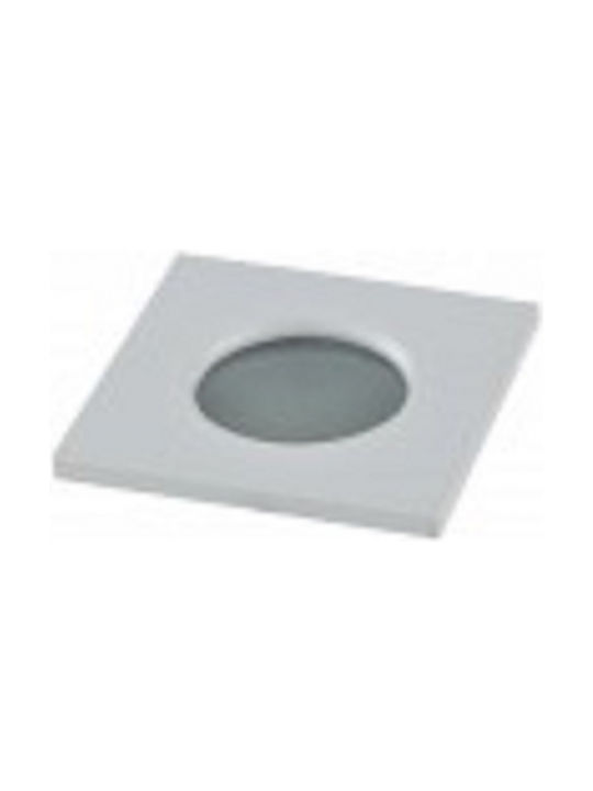 Fan Europe Square Metallic Recessed Spot with Socket GU10 White 8.2x8.2cm. 1pcs