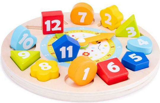 New Classic Toys Formensortierspiel Uhr mit Formen aus Holz für 24++ Monate