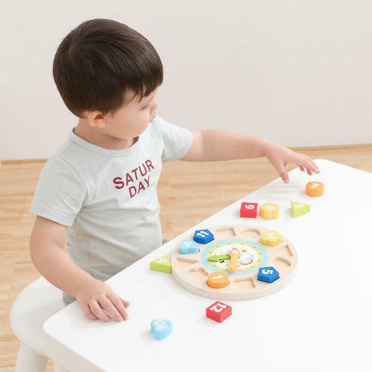 New Classic Toys Formensortierspiel Uhr mit Formen aus Holz für 24++ Monate