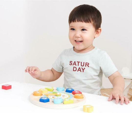 New Classic Toys Formensortierspiel Uhr mit Formen aus Holz für 24++ Monate