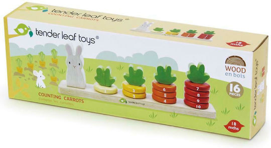 Tender Leaf Toys Stacking Toy Preschool Counting Carrots made of Wood for 18++ Months