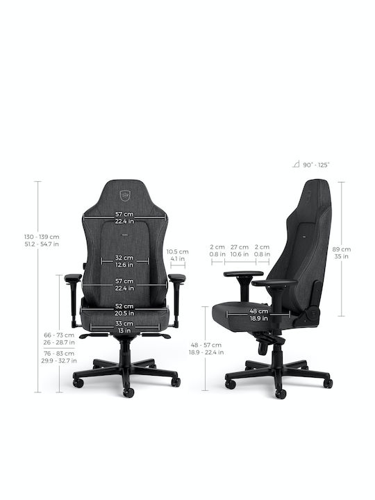 Noblechairs Hero TX Υφασμάτινη Καρέκλα Gaming με Ρυθμιζόμενα Μπράτσα Fabric