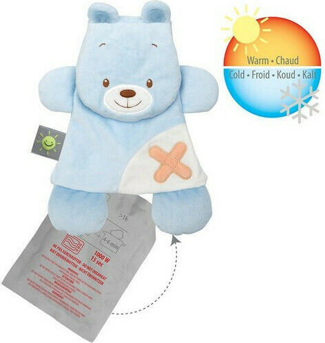 Nattou Πανάκι Μωρού Cuddly & Gelpack Bear Γαλάζιο