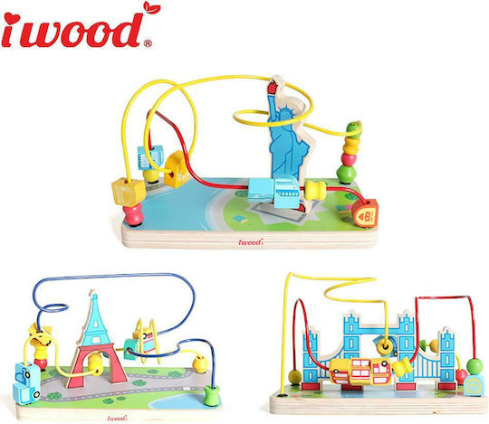 iwood Stacking Toy Beat Roller Coaster Eiffel Tower made of Wood for 12++ Months